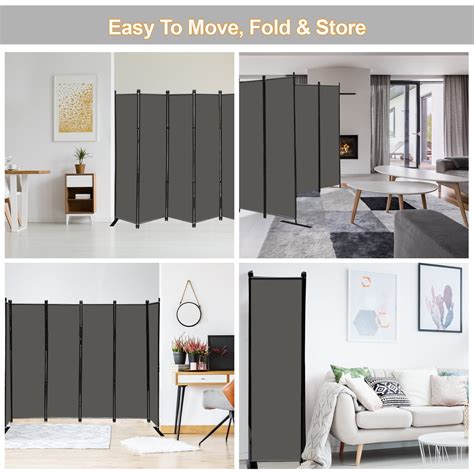 Buy MAYOLIAH 6 Panel Folding Privacy Screen, 10 ft. Extra Wide ...