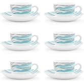 Larah by BOROSIL Stargazer Opalware Set – 6 x 140ml Cups and 6 Saucer ...