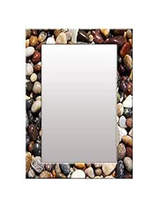 Buy 999STORE Printed Mirror for Bathroom Wall Mirror face Brown Stone ...