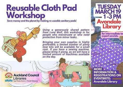 Reusable Cloth Pad Workshop - Register on Eventbrite, 93 Rosebank Road ...
