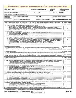 Fillable Online ACR-2000 Dosimetry MDS 2 Form - Carestream Health Fax ...