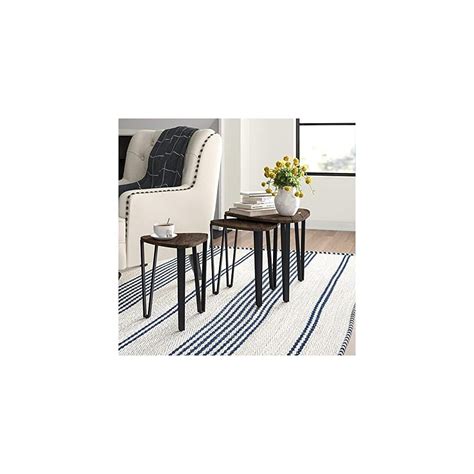 Buy MIERES Industrial Nesting Coffee Set of 3 Modern Minimalist ...