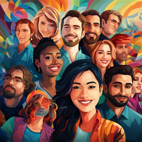 Cartoon diversity inclusion and equality ethnicities world population ...