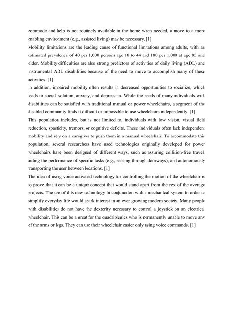 Smart wheel chair based on voice recognition for handicapped | DOCX