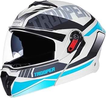 STUDDS Trooper D1 Decor Flip Up Full Face Helmet with Dual Visor ISI ...