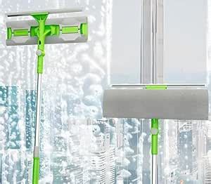 EARTHCONE Long Solar Cleaning Mop with Wiper Microfiber Mop Adjustable ...