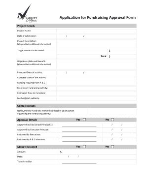 Fillable Online varsitycollege eq edu Application for Fundraising ...