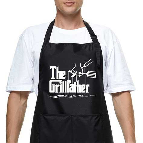 Funny BBQ Apron for Men Dad Papa Husband, The Grillfather Grilling ...