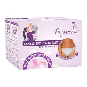 Pregawear Disposable Postpartum Pregnancy Panty for Medium - Heavy Flow ...