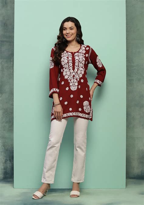 Chikankari Short Kurtas - Buy Chikankari Short Kurti For Women Online ...