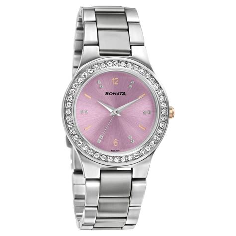 Buy Online Sonata Blush It Up Pink Dial Women Watch With Stainless ...