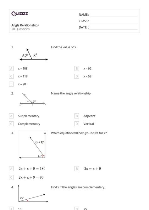 Image result for Adjacent Angles Worksheet