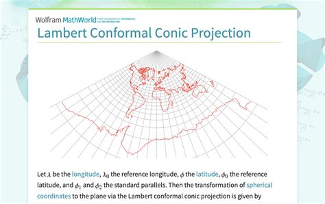 Lambert Conformal Conic Projection -- from Wolfram MathWorld