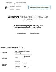 Image result for Alienware 13 Upgrade SSD