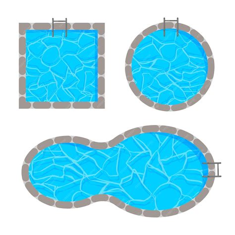 Different shape of swimming pool template top view | Premium Vector