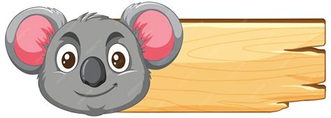 Cute koala on wooden sign | Premium Vector