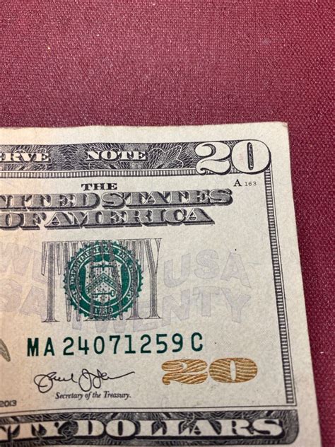 20 dollar bill with serial number misprint | eBay