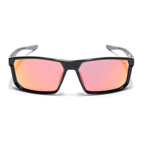 Rectangle Polarized Sunglasses | Orange Lens | Shine Black Frame - PMG