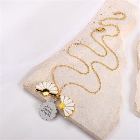 Premium Quality Secret Message Sunflower Design Necklace For Women ...
