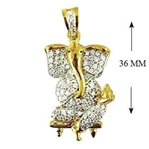 Buy Ganesha Ganpati Religious God Pendant 18K Yellow Gold Plated ...