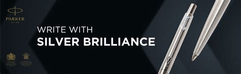 Parker Classic Stainless Steel Chrome Trim Ball Pen | Ink Color - Blue ...