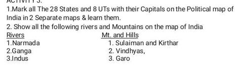 1.Mark all The 28 States and 8 UTs with their Capitals on the Political ...