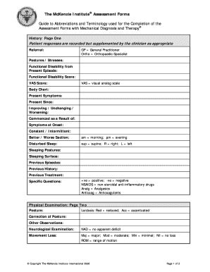 Mckenzie Assessments Fillable Forms - Fill and Sign Printable Template ...