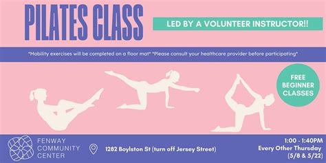 Instructor Led Pilates Class, Fenway Community Center, Boston, 8 May to ...