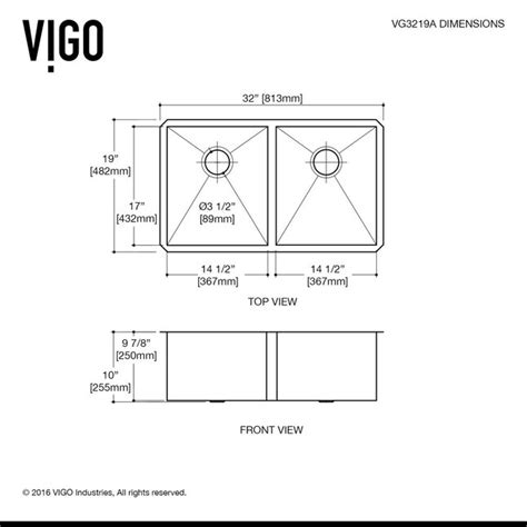 VIGO Suffolk Undermount 32-in x 19-in Stainless Steel Double Equal Bowl ...
