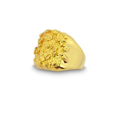 24k Gold Ring For Men | Solid 24K Yellow Gold Extra Large Diamond Cut ...