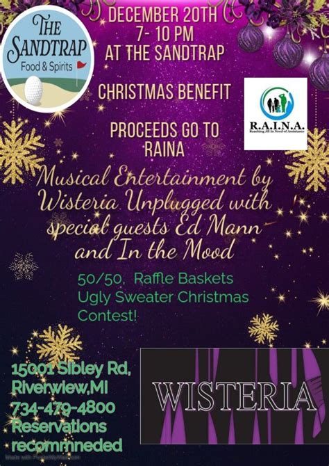 Our Wisteria Annual Acoustic benefit Christmas Show, The Sandtrap ...