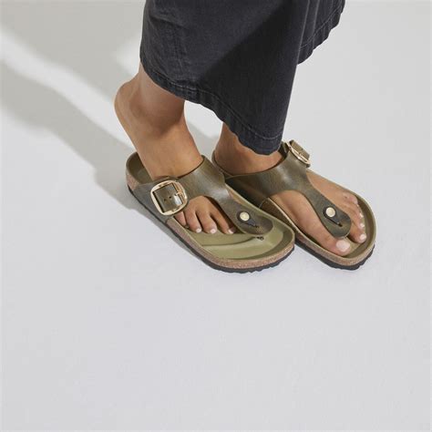 Gizeh Big Buckle Oiled Leather Olive Green | BIRKENSTOCK
