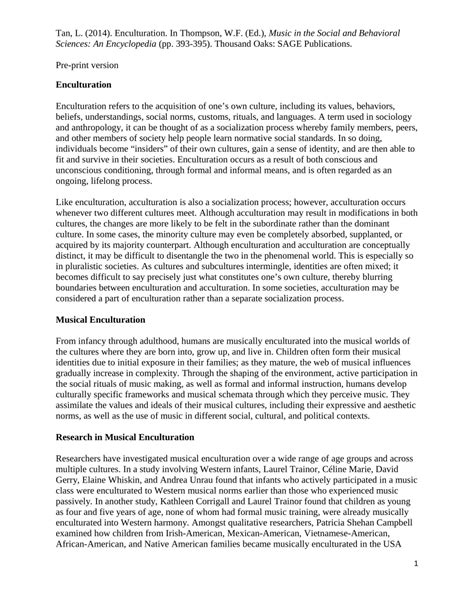 Image result for Enculturation Examples