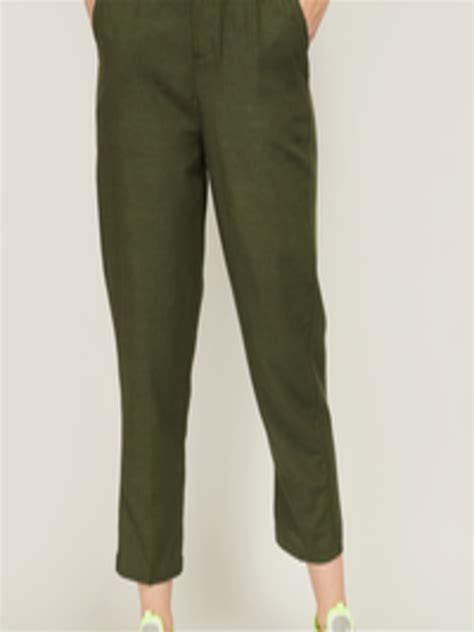 Buy Bossini Women Olive Green Trousers - Trousers for Women 15795316 ...