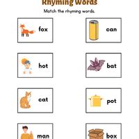 Printable Worksheet: Rhyming Words - GK for UKG PDF Download
