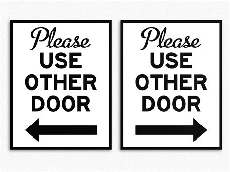 Printable Please Use Other Door Sign: Arrow Directional (PDF) - Etsy