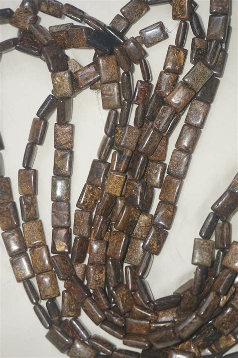 Buy 16 Strands of Natural Bronzite Gemstone Rectangular Beads, 16mm X ...
