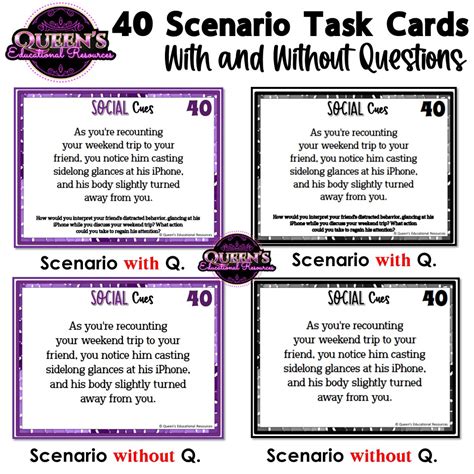 Social Cues Scenarios | Nonverbal Cues | Body Language Situation Cards ...