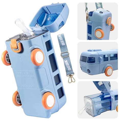 500ml Bus Shaped Water Bottle for Kids – Leak-Proof Sipper with Straw ...
