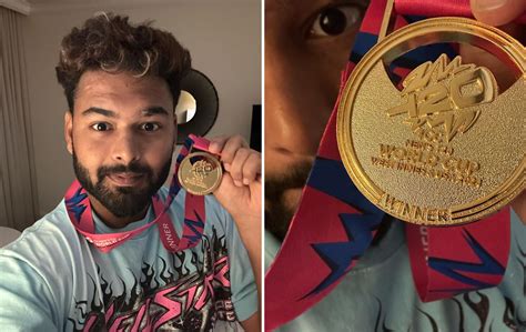 "Hits you differently" - Rishabh Pant poses with 2024 T20 World Cup medal