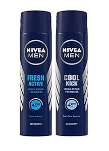 Buy Nivea Unisex Fresh Active Deodorant Spray (Active Deo + Cool Kick ...