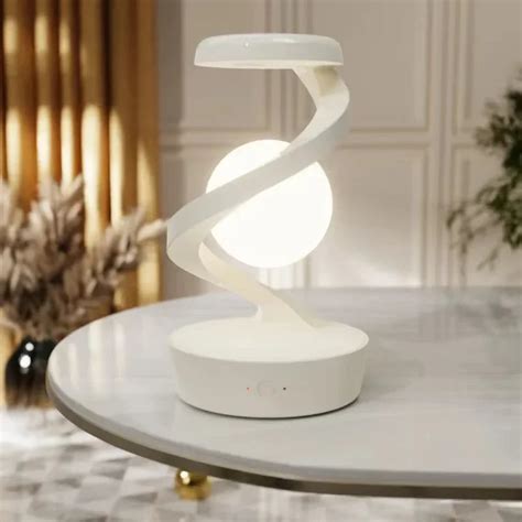 Rotating Moon Desk Lamp with Wireless Phone Charging and Sensor Contro ...