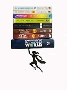 HeavenlyKraft Wall Mounted Metal Bookshelf Floating Bookshelf Supported ...