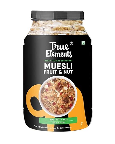 True Elements Fruit and Nuts Muesli 1kg - | With Real Fruits & Almonds ...