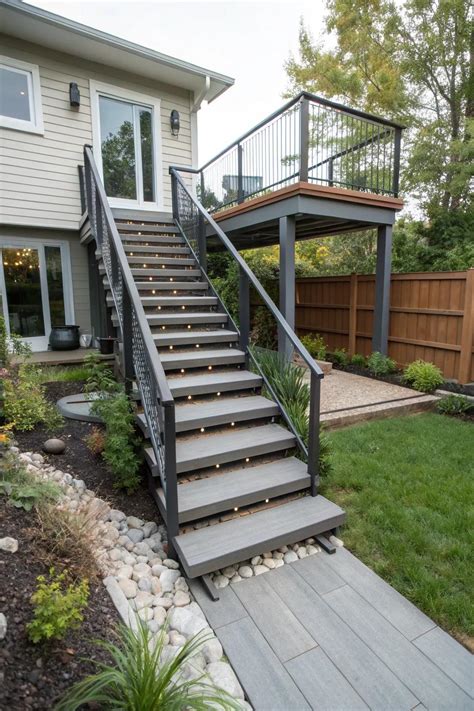 11+ Stylish Ideas for Composite Deck Stairs
