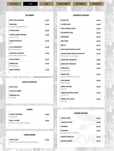 Menu - Minneapolis MN's J.D. Hoyt's Supper Club | Sirved