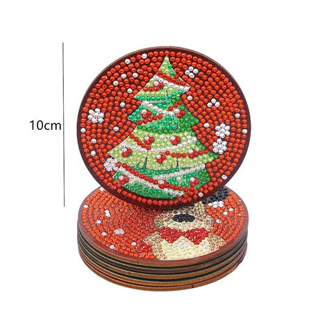 6 pcs set DIY Special Shaped Diamond Painting Coaster | Christmas