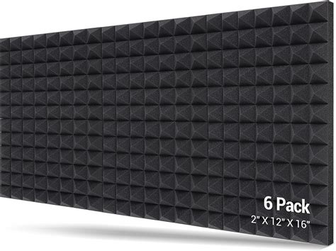 Buy Acoustic Foam Panels 6-Pack 2" X 12" X 16", Ohuhu Uncompressed ...