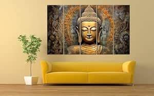 KYARA ARTS wooden framed, Buddha wall painting with frame multicolor 30 ...
