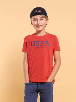 Buy U.S. POLO ASSN. Kids Solid Red Half Sleeves Round T-Shirt (12-18 ...